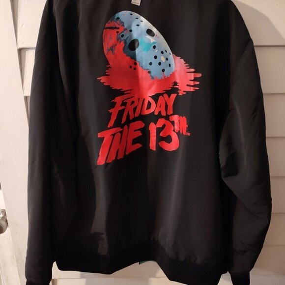 Jason Voorhees Friday the 13th Camp Crystal Reversable Jacket Size 2X-3X - Picture 7 of 12
